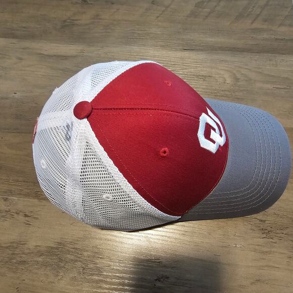 Oklahoma University Snapback Hat Cap Red Gray OU Boomer Sooners NCAA SEC Preppy - Picture 6 of 14